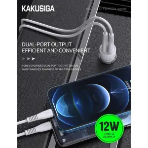 Alpha Borong KAKUSIGA KSC-1211 FENGDA Series Dual Port Car Charger
