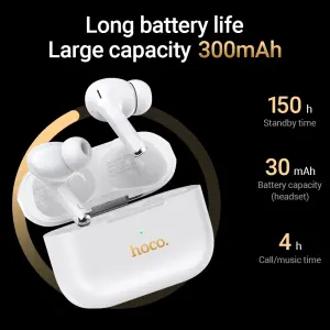 【Connected to Two Phones Simultaneously】HOCO EW56 Plus TWS True Wireless ANC Noise Reduction Bluetooth Headset With Mic Touch