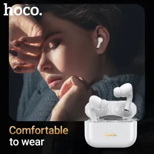 【Connected to Two Phones Simultaneously】HOCO EW56 Plus TWS True Wireless ANC Noise Reduction Bluetooth Headset With Mic Touch