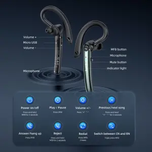 HOCO 100% Original S19 ENC Noise Cancelling Bluetooth Headphones Bluetooth 5.0 Headset with Microphone Universal Headphone Earbuds Business Earphones