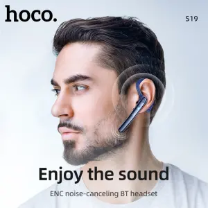 HOCO 100% Original S19 ENC Noise Cancelling Bluetooth Headphones Bluetooth 5.0 Headset with Microphone Universal Headphone Earbuds Business Earphones