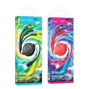 HOCO 100% Original X75 3 In 1 Retractable Charging...