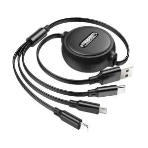 Hoco 3in1 drawstring charging cable Smart design,...