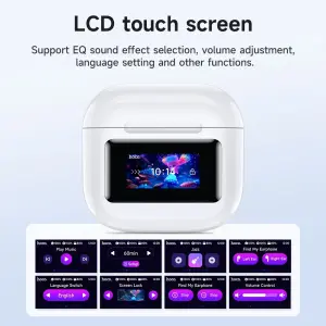 HOCO EW73 TWS True Wireless Headset Bluetooth Earphone BT5.4 LED Intelligent Touch Screen Bluetooth Headset With Mic Support Sliding
