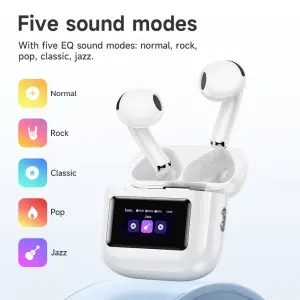 HOCO EW73 TWS True Wireless Headset Bluetooth Earphone BT5.4 LED Intelligent Touch Screen Bluetooth Headset With Mic Support Sliding