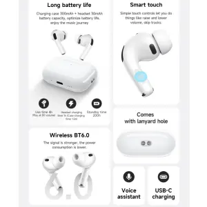 HOCO EW98 TWS ANC Noise Reduction Wireless Headset Intelligent Ai Translation+Heart Rate Monitoring Bluetooth Earphones BT6.0 In-ear