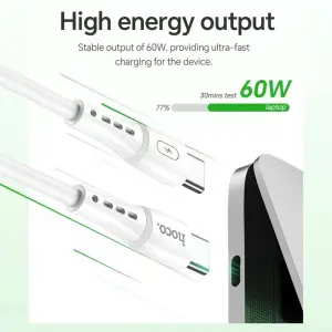 HOCO HK63 Fast Charging Cable All Heads Are Available PD 27w/TC-TC 60w/iOS/Type-C/Micro Can Transfer Data. Silicone hc7