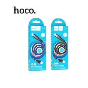 Hoco U110 USB to TypeC data transfer fast charging cable for iPhone 15/16/17/Android anti-tangle fabric 120cm long