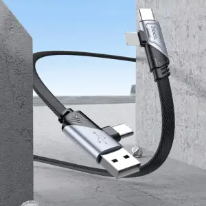 Hoco U119 4 in 1 charging cable USB/Type C to Type C and LN, fast charging PD27w + 60W, length – 1.2m