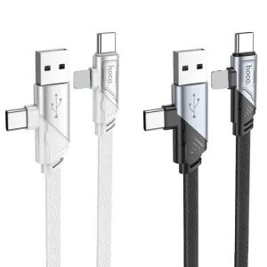 Hoco U119 4 in 1 charging cable USB/Type C to Type C and LN, fast charging PD27w + 60W, length – 1.2m