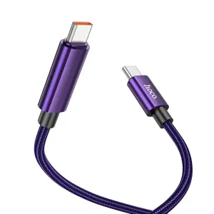 HOCO U125 100W USB C to Type C Fast Charging Data Cable 3A With Digital Display 1.2 Meter Type-C Cord For Android Samsung Mobile