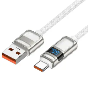 HOCO U137 5A USB Type C Cable Fast Charging Data Cable With Digital Display USB to Type C Cable For Phone15 16 Pro Max Samsung