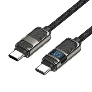 HOCO U137 USB C to Type-C Cable 60W Fast Charging Data Cable With Display C to C Cable For Phone15 16 Pro Max Samsung 3A Laptops
