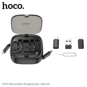 HOCO U140 All-in-one Charging Set 6 Cable Converters TC-TC Fast 60W Retractable Multipurpose Box hc1