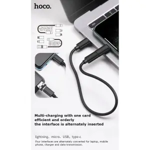 HOCO U86 Treasure Type-C / Lighting / Micro-USB Portable Charging Data Cable Storage Case