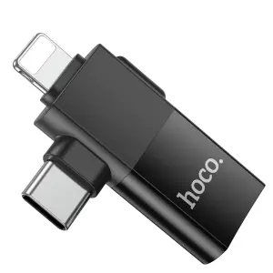 HOCO UA17 iO*S /Type C Male To Micro USB Female 2-in-1 Adapter for Converter Date Transmission OTG Adapter