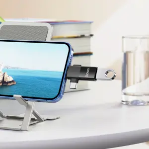 HOCO UA17 iO*S /Type C Male To Micro USB Female 2-in-1 Adapter for Converter Date Transmission OTG Adapter