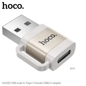 Hoco UA31D adapter for USB-A to Type-C, supports USB2.0 data transfer, supports fast charging