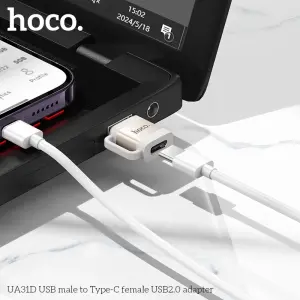 Hoco UA31D adapter for USB-A to Type-C, supports USB2.0 data transfer, supports fast charging