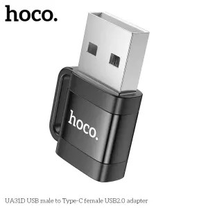 Hoco UA31D adapter for USB-A to Type-C, supports USB2.0 data transfer, supports fast charging
