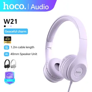 HOCO W21 Wired Headphones 3.5mm Jack Over-ear Head...
