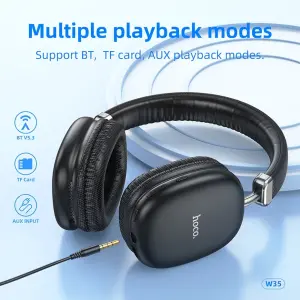 HOCO W35 Wireless Headphones Bluetooth Earphone Sports Headphones Support Bluetooth 5.3 HIFI Stereo Earphone AUX /TF Card