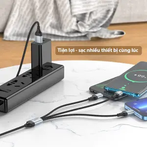 HOCO X102 3in1 Fast Charging Cable 2.5A USB port f...