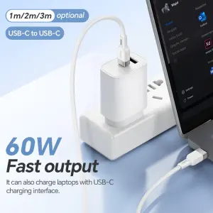 HOCO X109 USB C to USB C Cable 60W Fast Charging Cable 1M&2M&3M Silicone Charging Data Cable For Mobile Phones Laptops