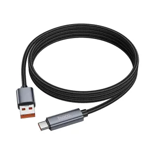 HOCO X112 USB Type C Cable 5A Fast Charging Data Cable For USB to Type C Cable With LED Charging Digital Display 1 Meter For Notebook