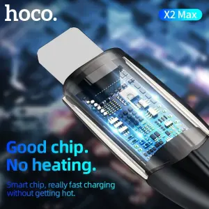 Hoco X2 Max USB to LN charging cable, 3A charging current, sturdy parachute cord, length 2m