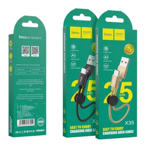 Hoco X35 25cm Charging Data Cable Type C 3A Fast Charging Cable For Micro Lightng 2.4A Cable Universal For All Smartphones