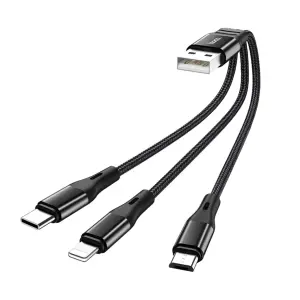 HOCO X47 3in1 IP /Micro USB/ Type Short Cable Charging Cable