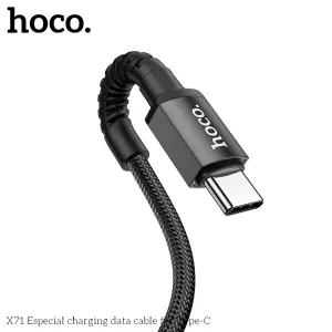 Hoco X71 fast charging cable USB to Type C pin, anti-slip braided wire, length 1 meter
