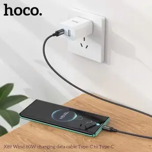 Hoco X89 TypeC to TypeC 60W / TypeC to LN 20W / USB to Micro / LN / TypeC fast charging cable 1M long